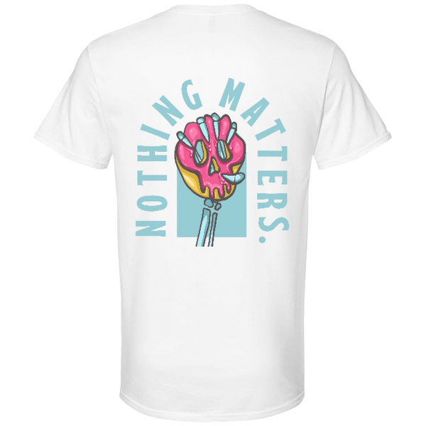 white tee - donuts for the dead - blue
