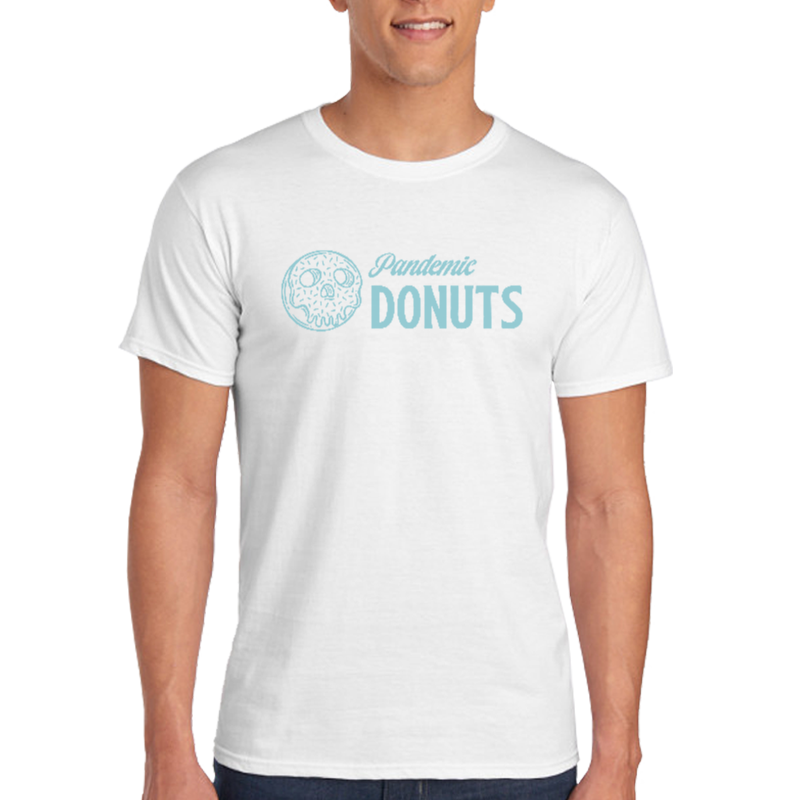 white tee - donuts for the dead - blue