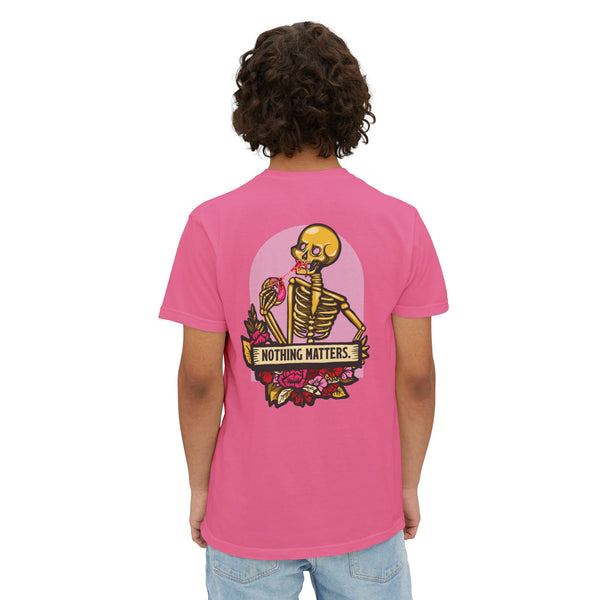 Donut Kill my Vibe - Pocket Tee with Large Back Print - Pink