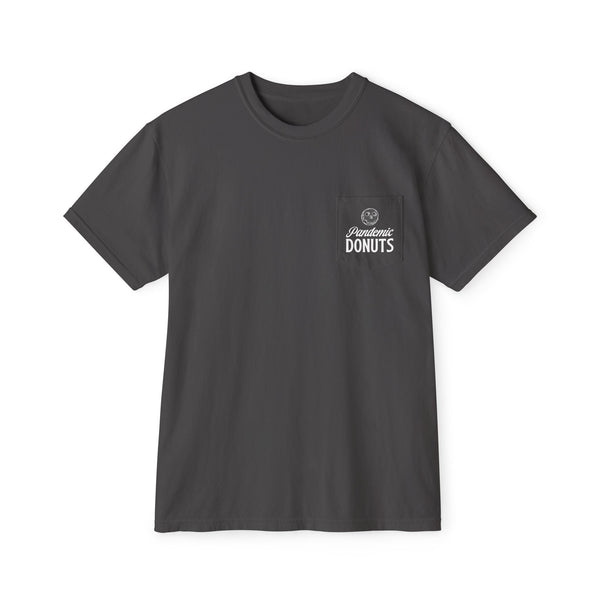 Donut Kill My Vibe - Pocket Tee with Large Back Print - Gray