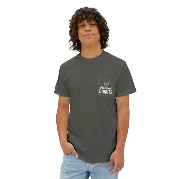 Donut Kill My Vibe - Pocket Tee with Large Back Print - Gray