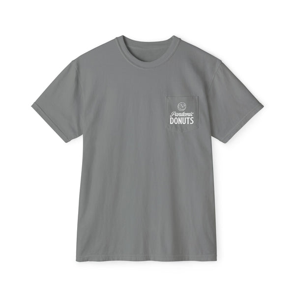 Donut Kill My Vibe - Pocket Tee with Large Back Print - Gray