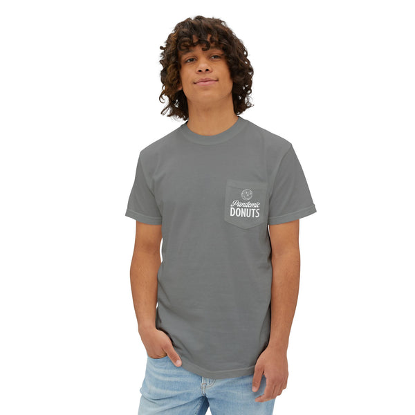 Donut Kill My Vibe - Pocket Tee with Large Back Print - Gray