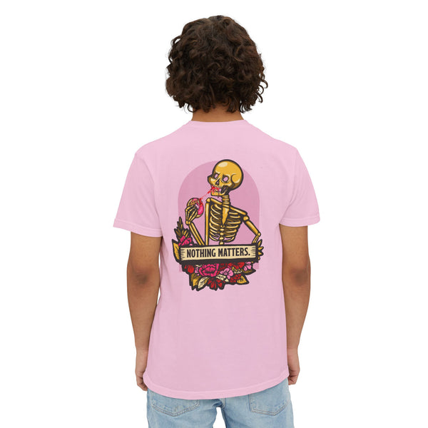 Donut Kill my Vibe - Pocket Tee with Large Back Print - Pink