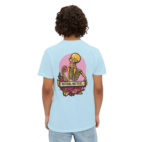 Donut Kill my Vibe - Pocket Tee with Large Back Print - Pink